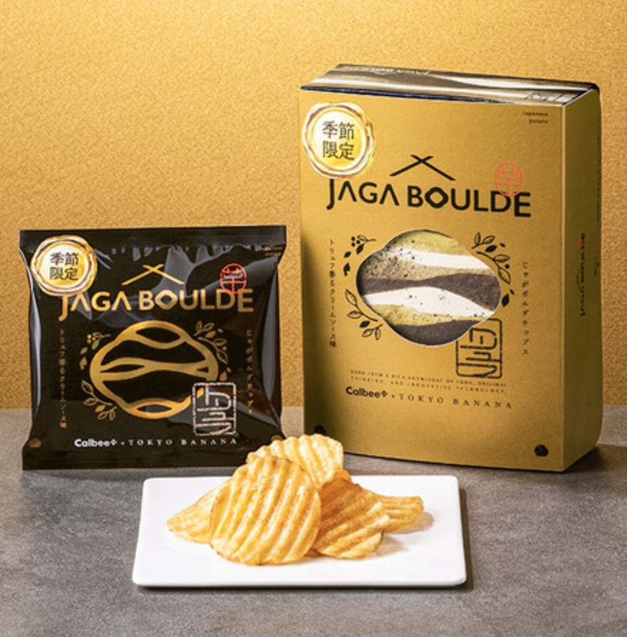 Calbee PLUS x Tokyo Banana 黑松露奶油味厚切薯片