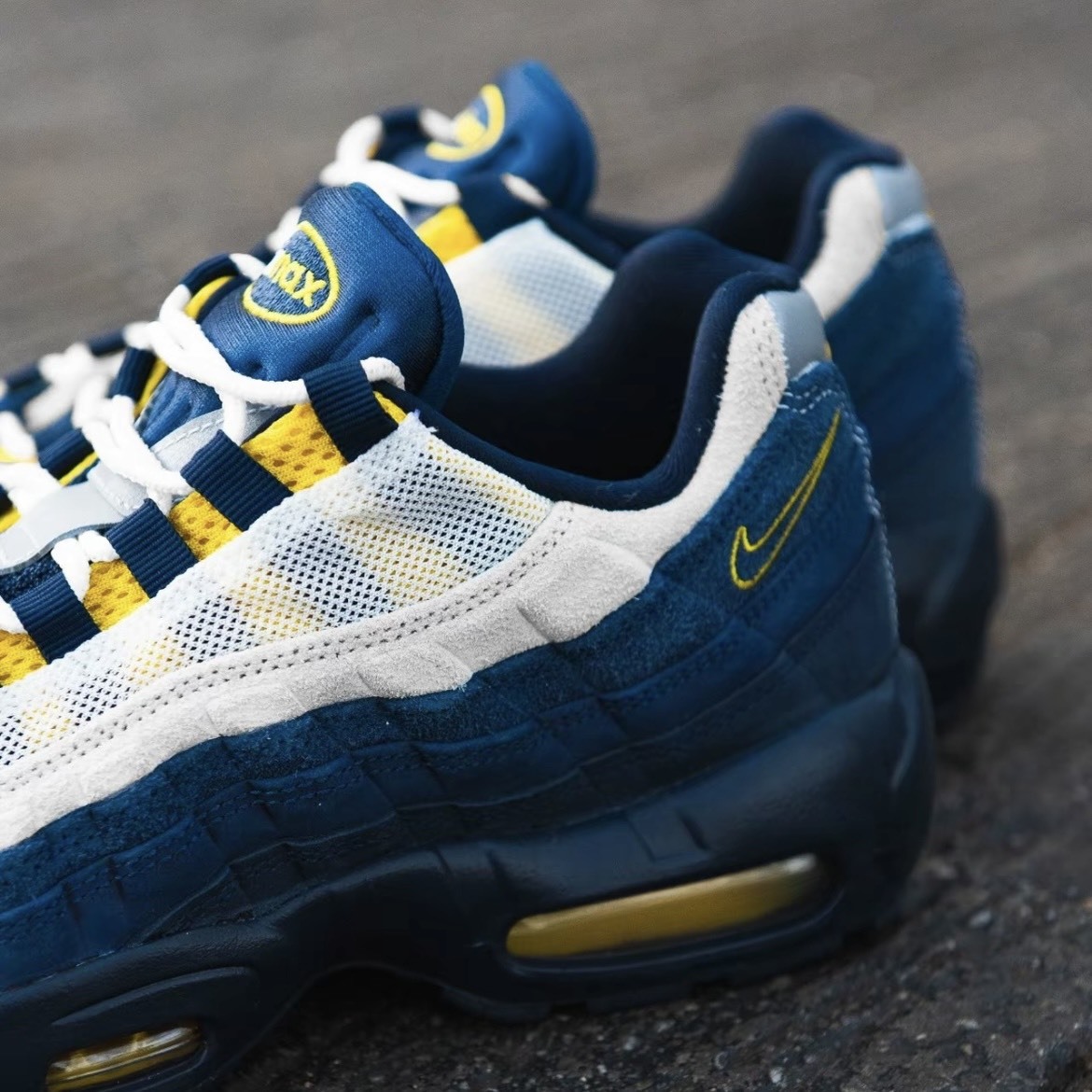 【代購】Eric Koston x Nike Air Max 95「Obsidian & Speed Yellow」｜低幫氣墊復古跑鞋｜男女同款 藍白