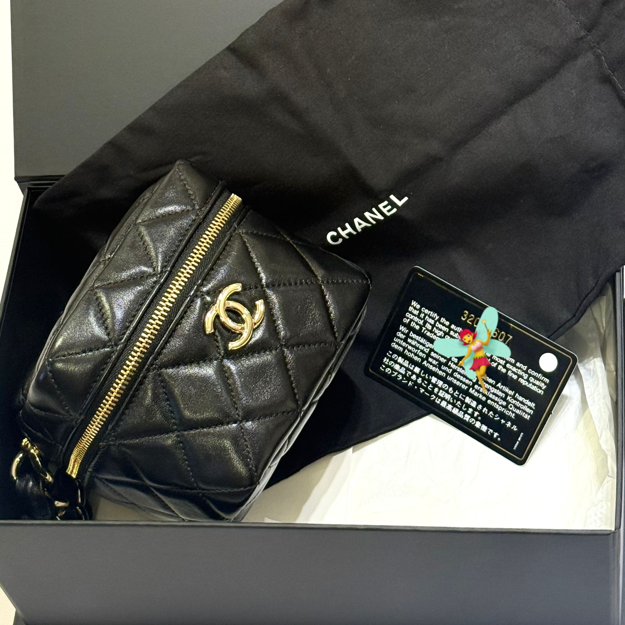 本週心動價!!! 全新Chanel手拿包, AP2803, #320開,黑色小羊皮金扣,化妝包, Vanity Pouch with Chain, #兩年免費保養 #BRAND NEW #香榭站正品