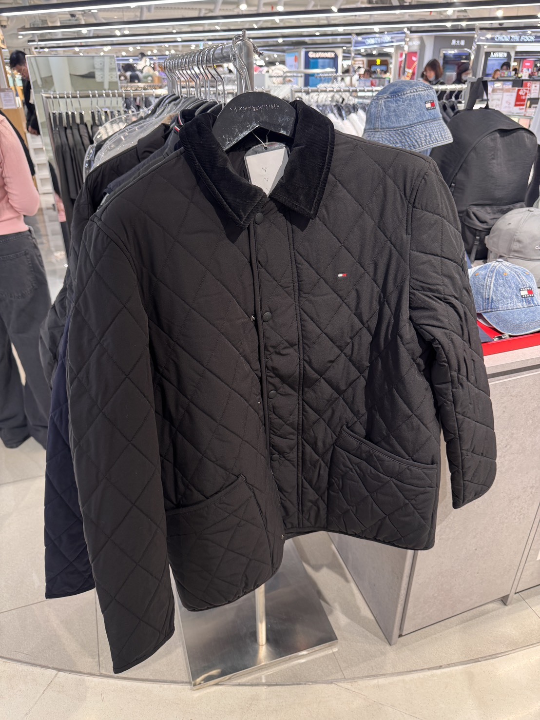 韓國 Tommy 菱格紋翻領夾克外套