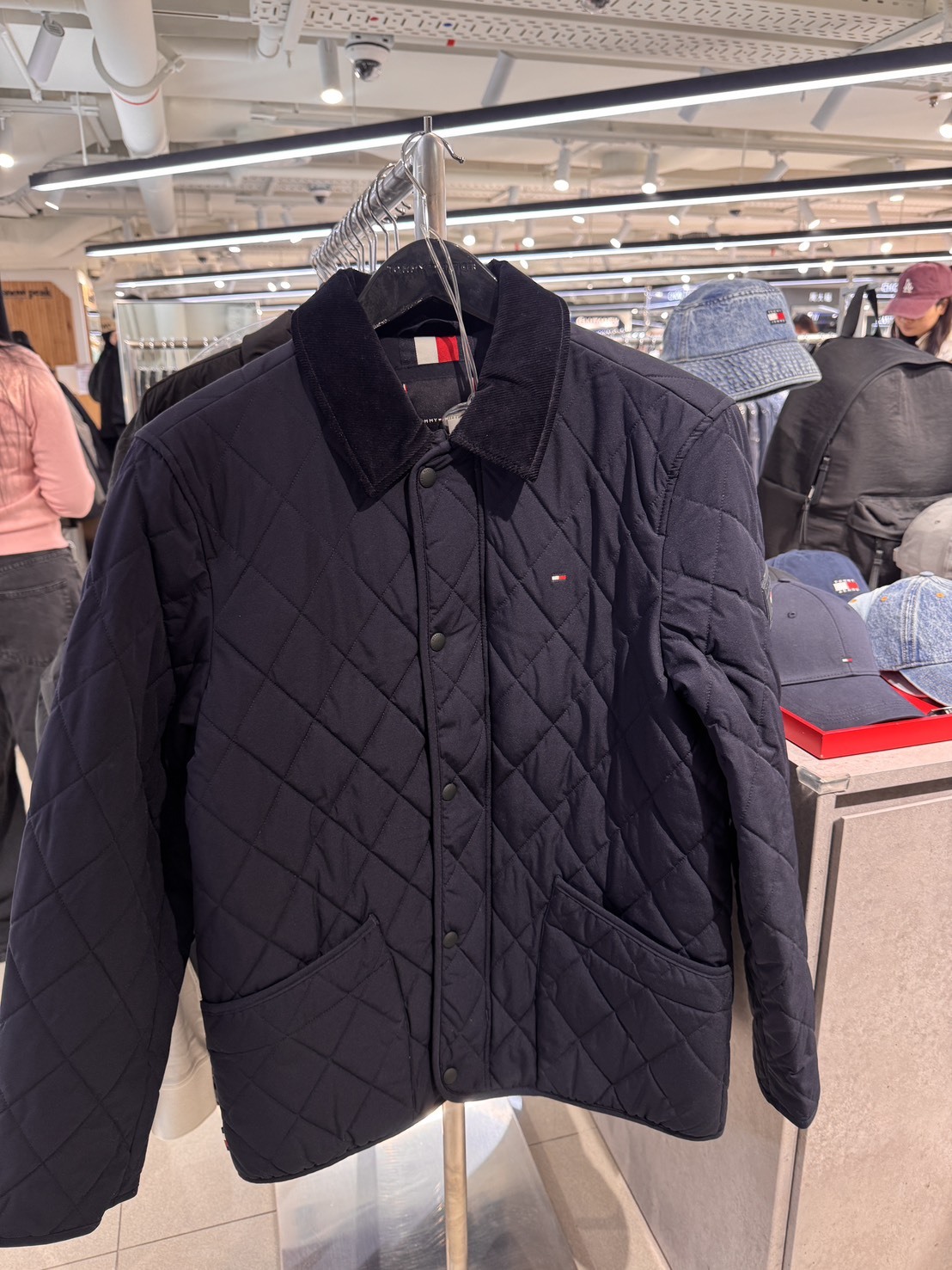 韓國 Tommy 菱格紋翻領夾克外套