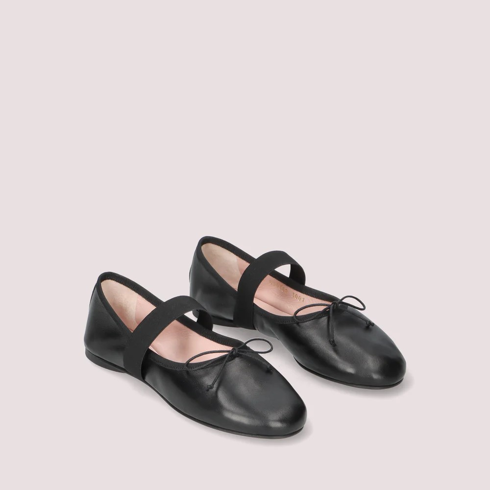 1PB1113-017 PRETTY BALLERINAS Lea Ballet Flats Black Leather #52537_001 (S-K11-E)