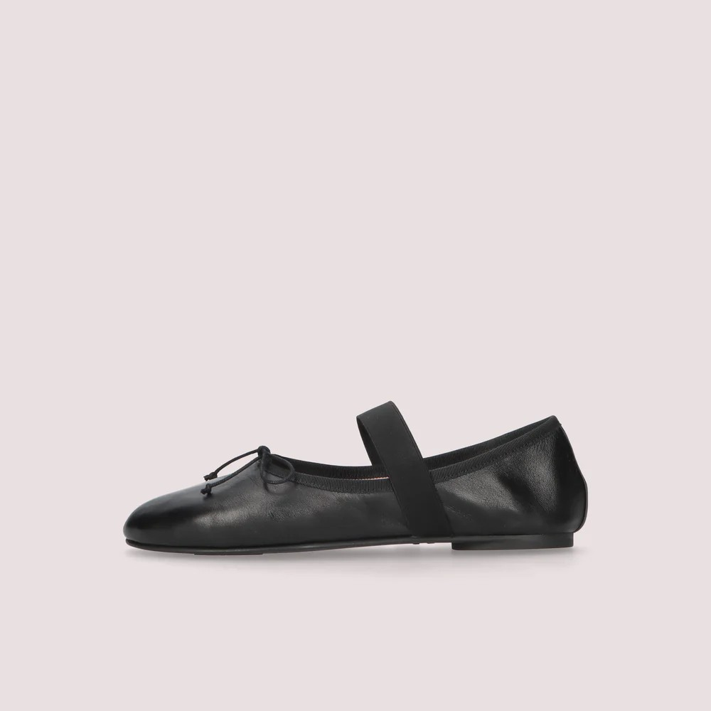 1PB1113-017 PRETTY BALLERINAS Lea Ballet Flats Black Leather #52537_001 (S-K11-E)
