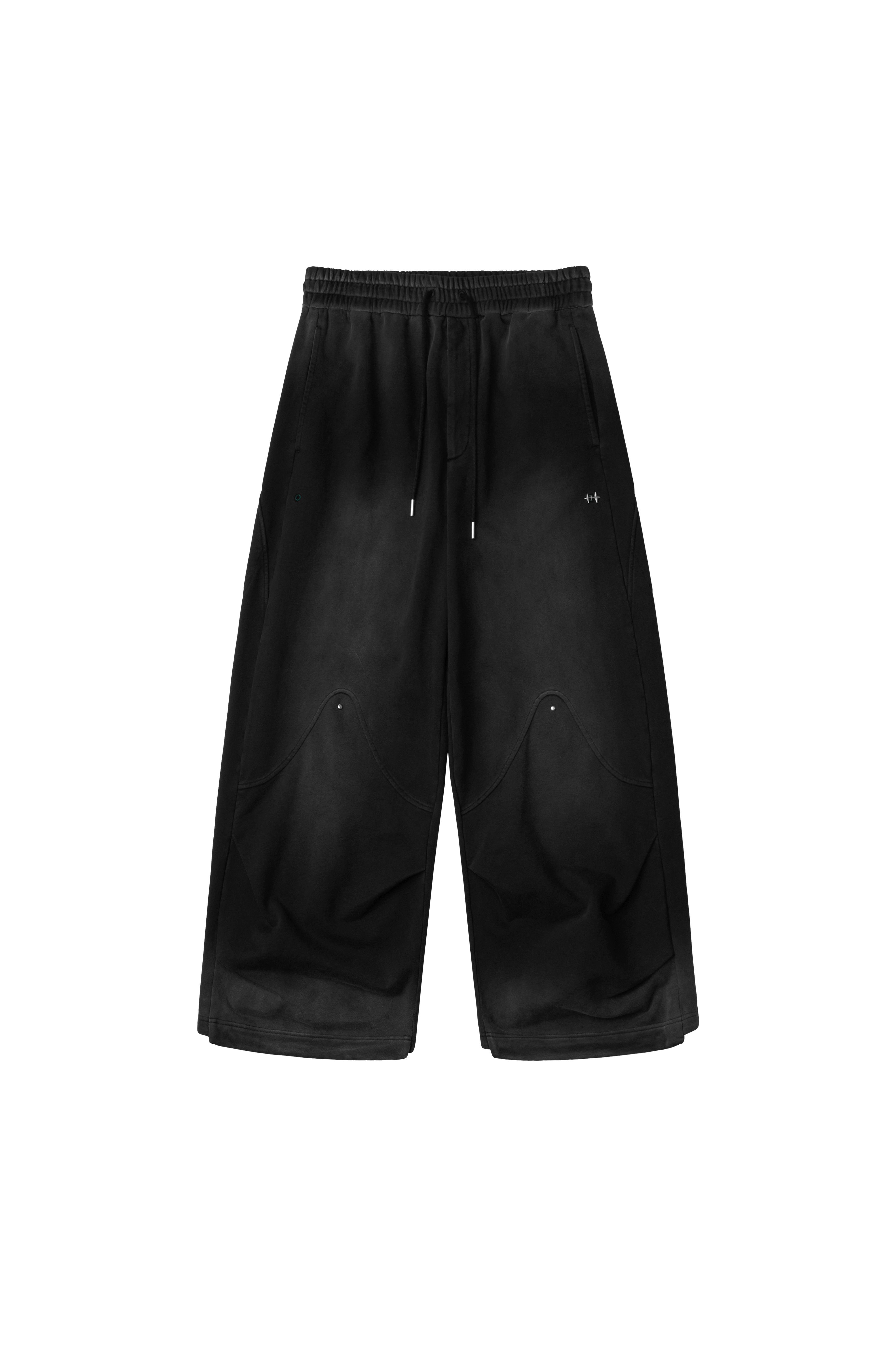 WASHED BAGGY SWEATPANTS - BLACK