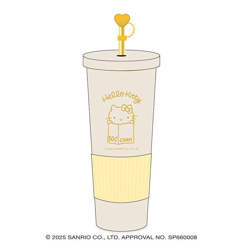 KT【074】GA-9489  Hello Kitty展-不鏽鋼隨行杯750ml-黃