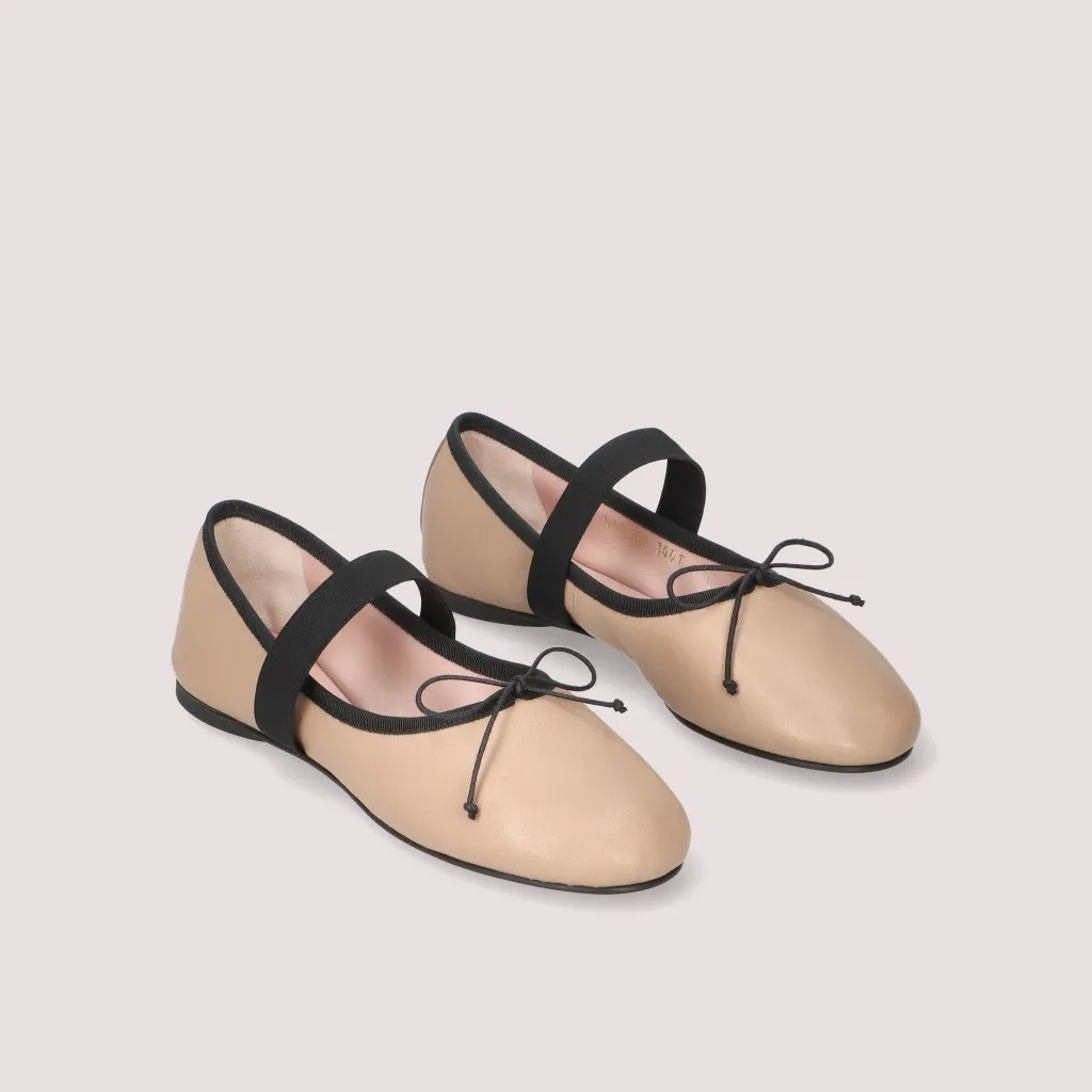1PB1113-018 PRETTY BALLERINAS Lea Ballet Flats Nude Leather #52537_002 (S-K11-E)