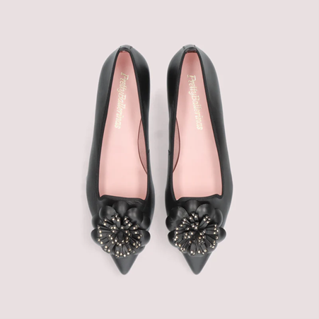 1PB0109-105 [PRETTY BALLERINAS] Clementine Black Leather Loafers #52629_004 (BR)