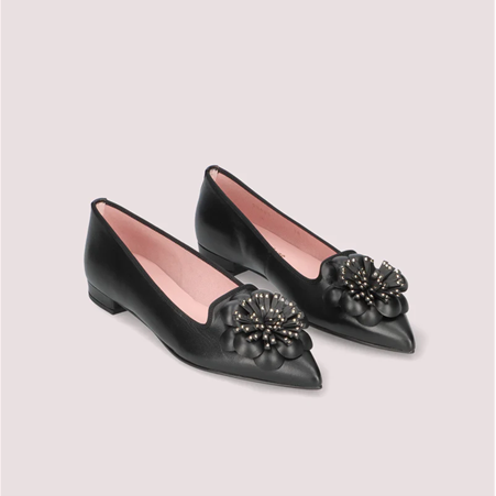 1PB0109-105 [PRETTY BALLERINAS] Clementine Black Leather Loafers #52629_004 (BR)