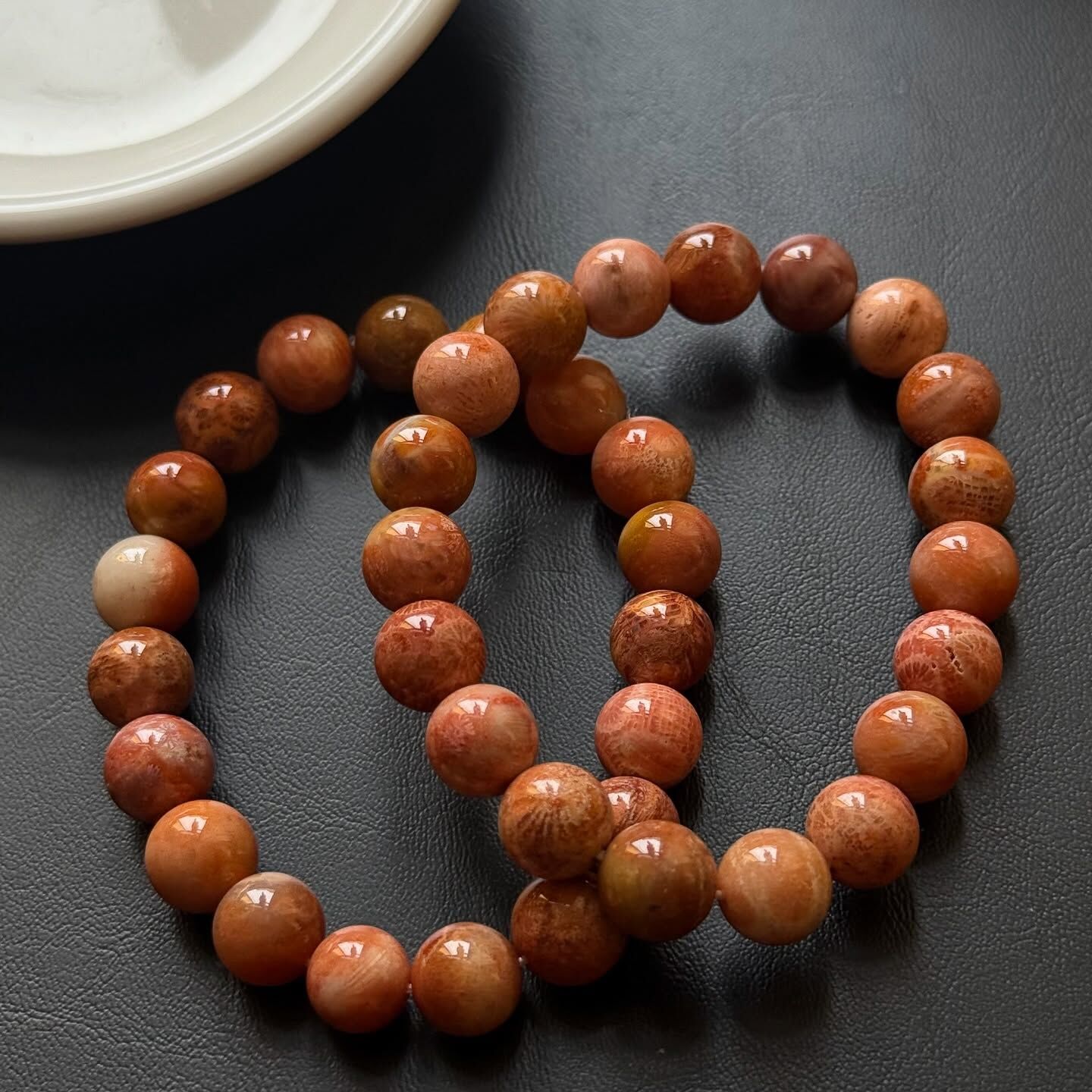 [原石] 紅珊瑚玉 水晶手串