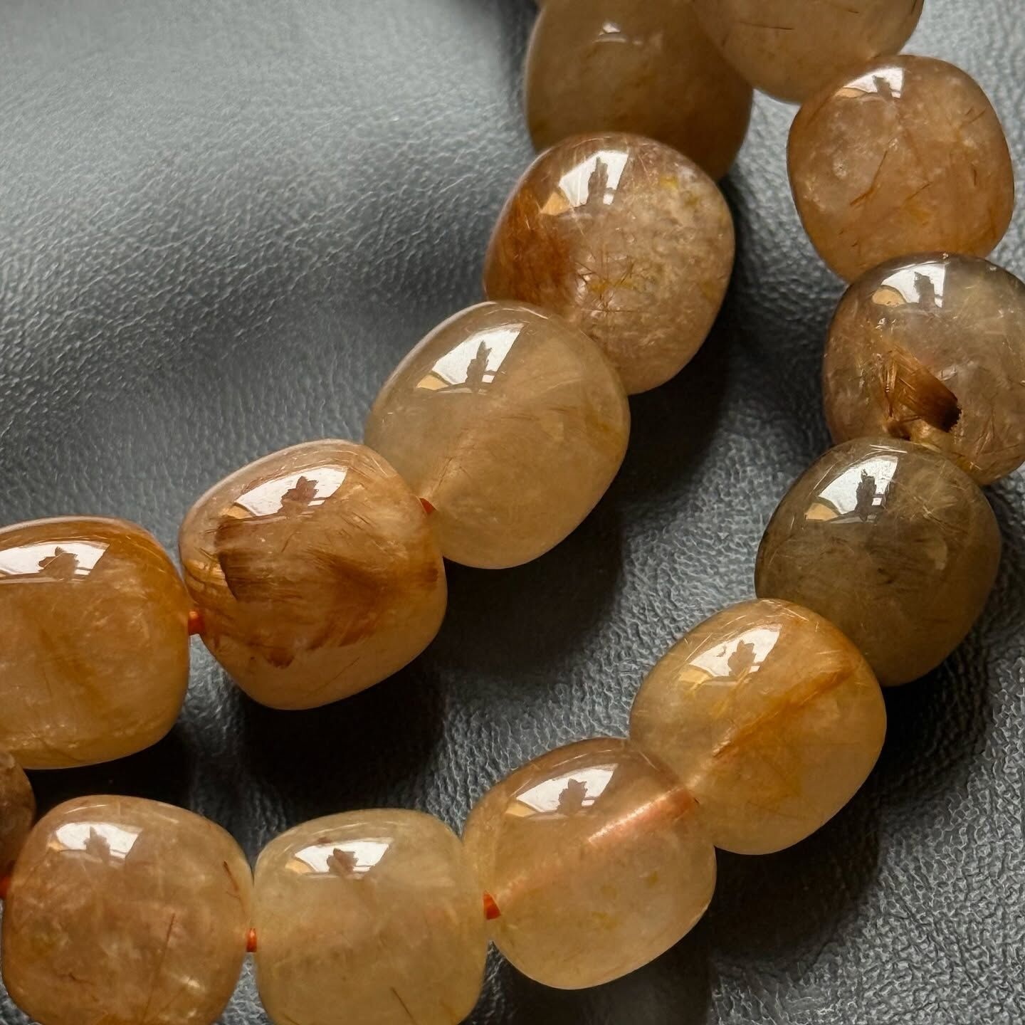 [原石] 鈦髮晶 金髮晶 男款 水晶手串