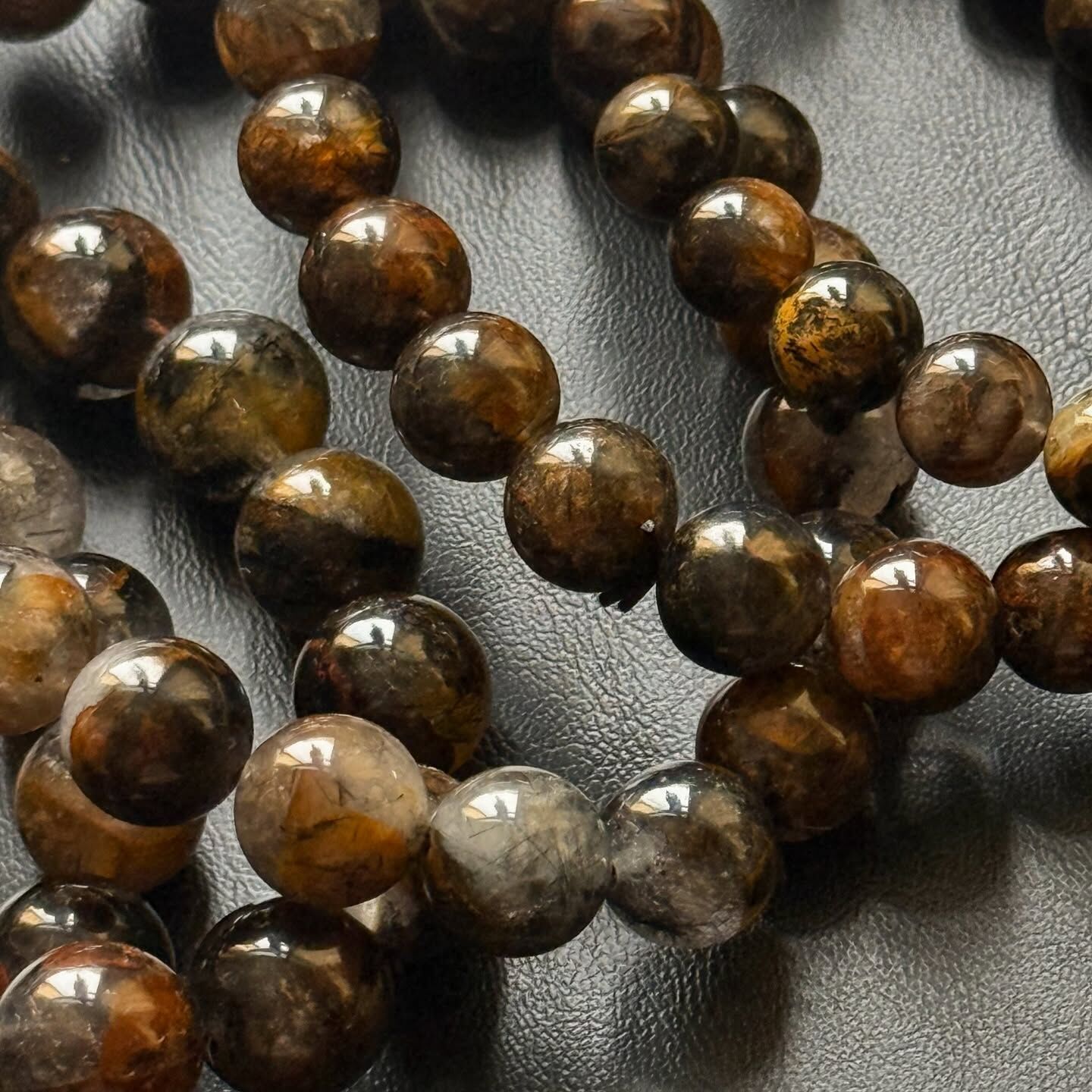 [原石] 彼得石共生石英 黑髮晶 水晶手串