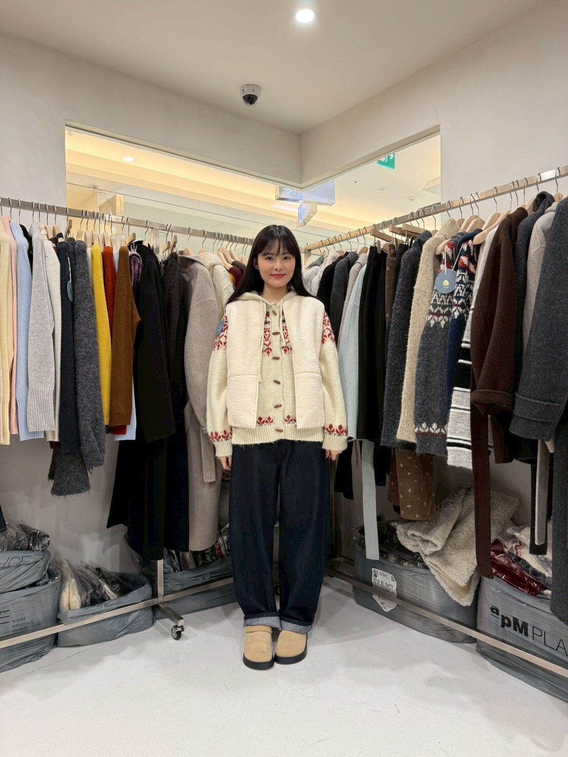 MB5204 北歐圖案連帽針織外套