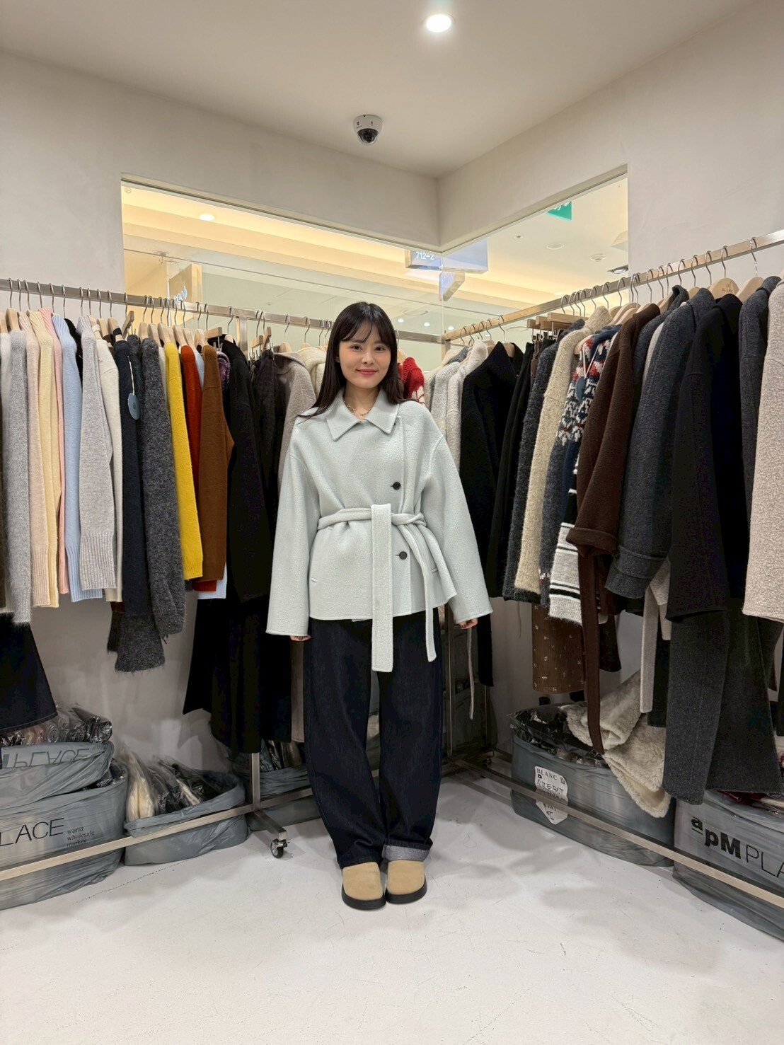 MB5229 反領前頁綁腰外套