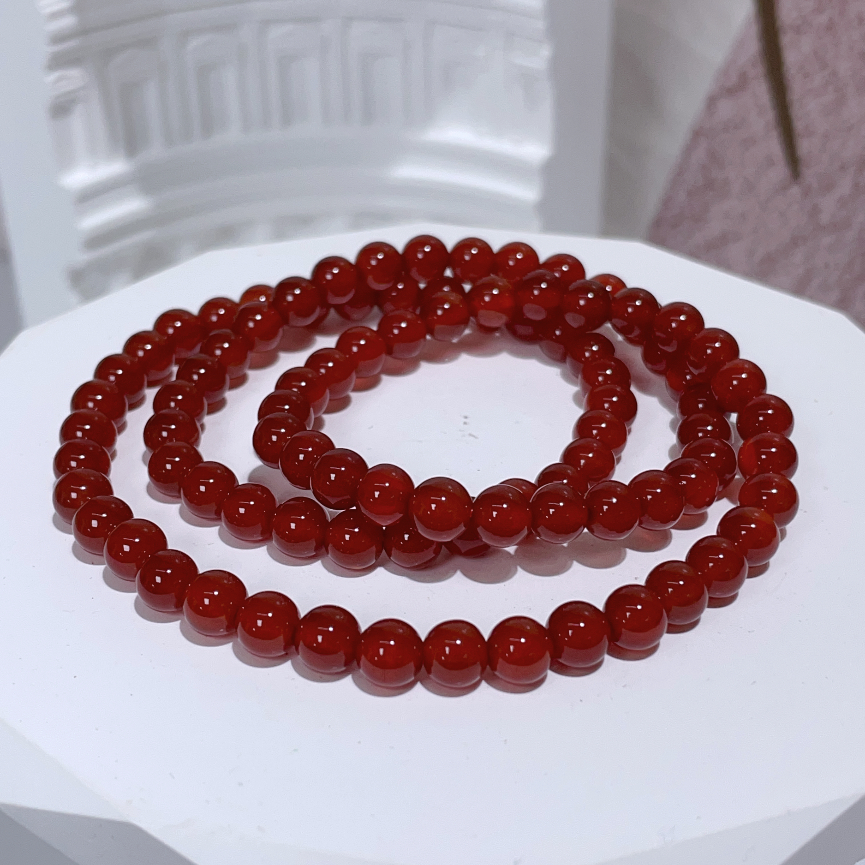 紅瑪瑙三圈 6mm
