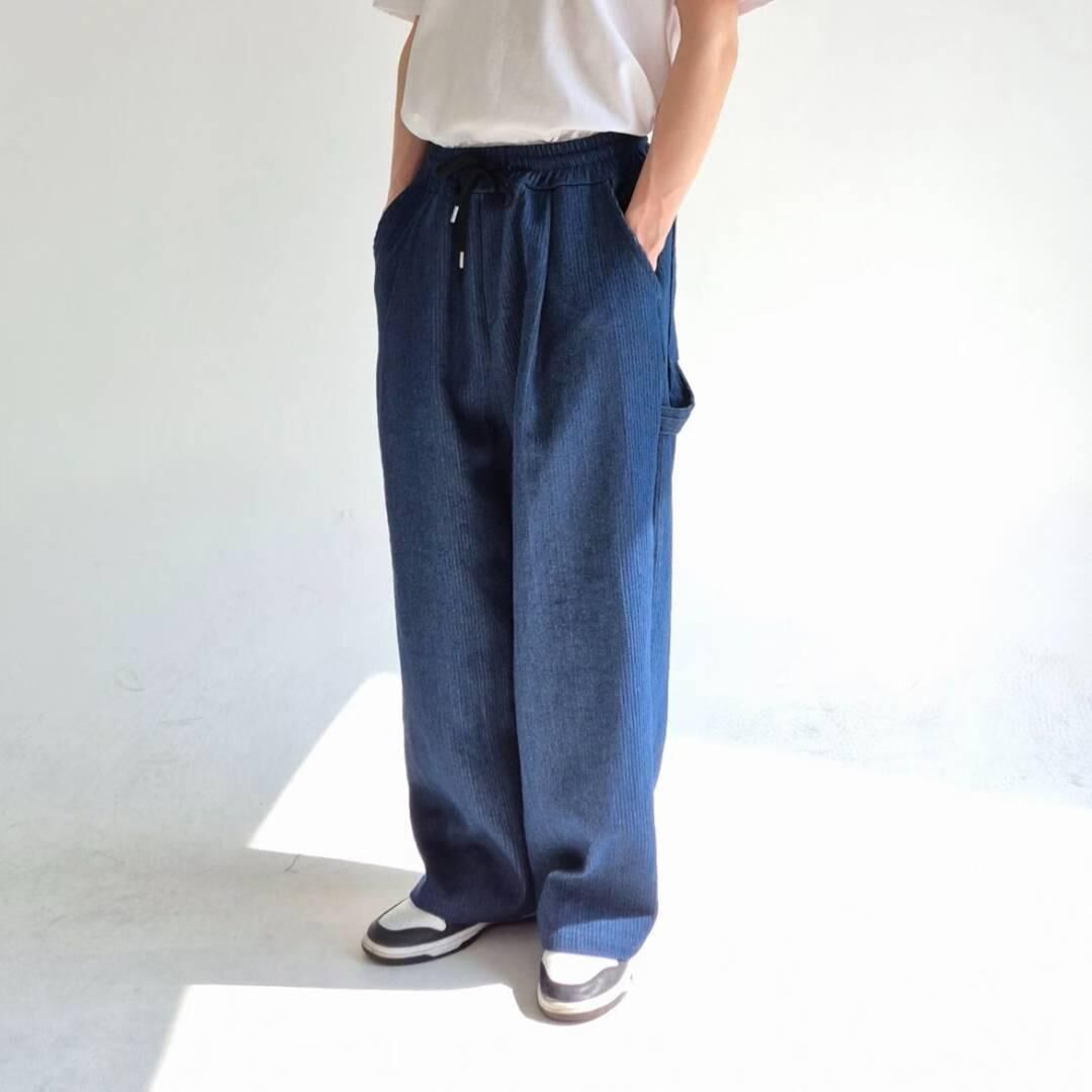 暗直紋鬆身褲 And Liberty-044P