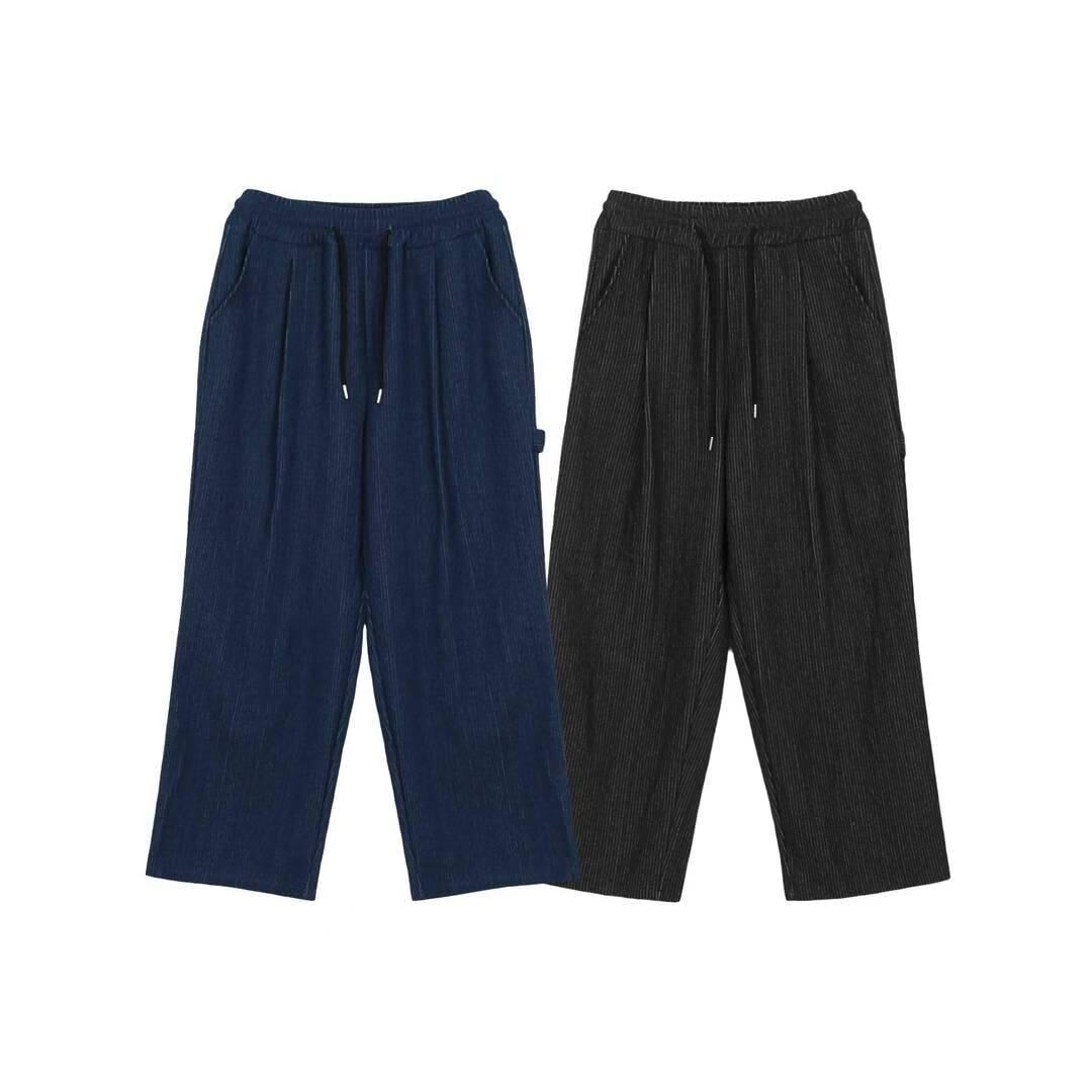 暗直紋鬆身褲 And Liberty-044P