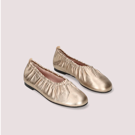 1PB0109-102 [PRETTY BALLERINAS] Georgia Ballet Flats Golden Metallic Leathers #52554_002 (BR)