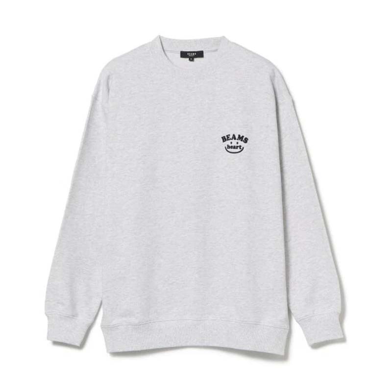 BEAMS HEART 微笑大學T 長袖 淺灰 BEAMS-05 [台灣現貨]