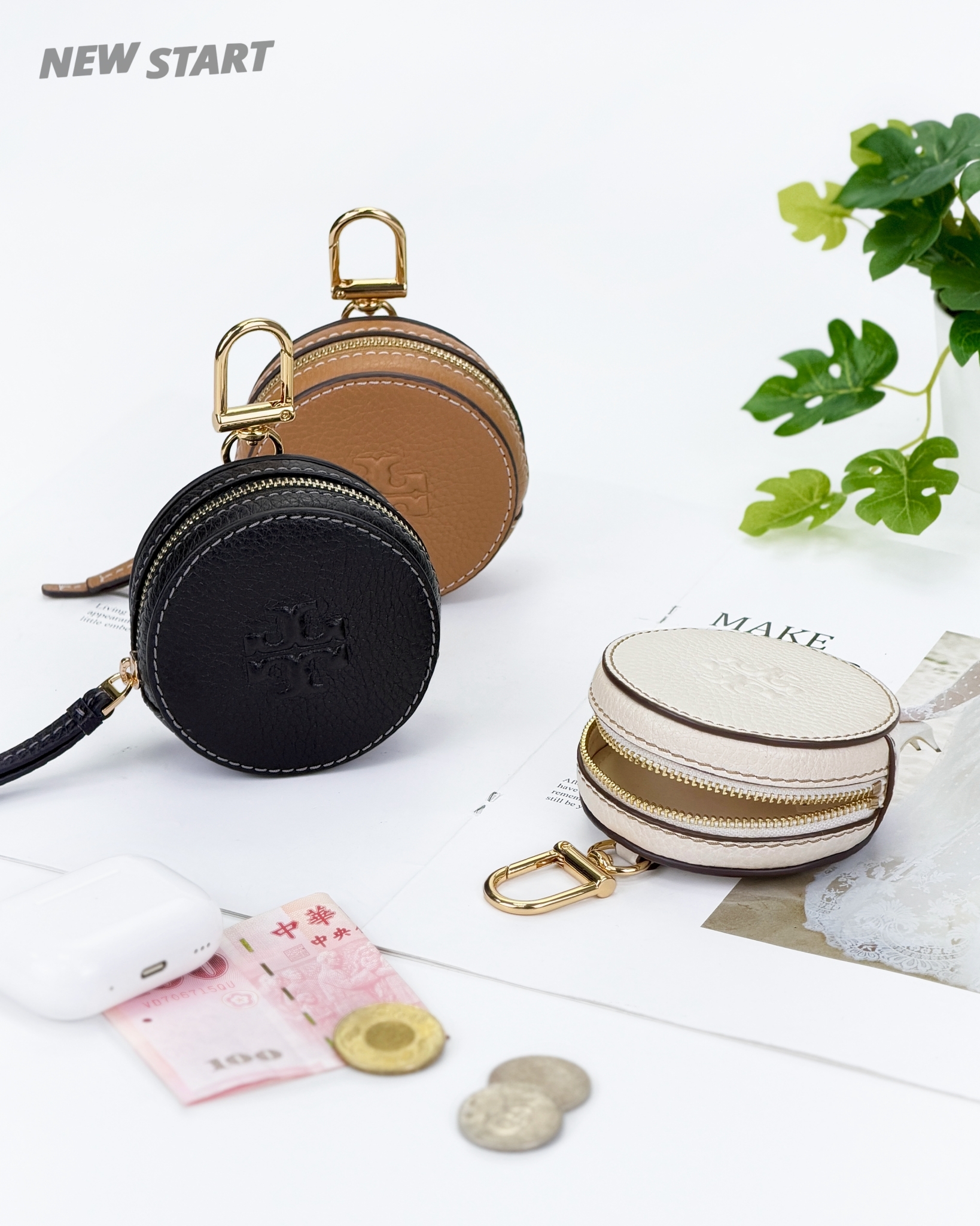 Tory Burch TB THEA 圓餅 零錢包 吊飾 掛飾