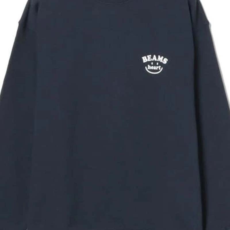 BEAMS HEART 微笑大學T 長袖 深藍色 BEAMS-06 [台灣現貨]
