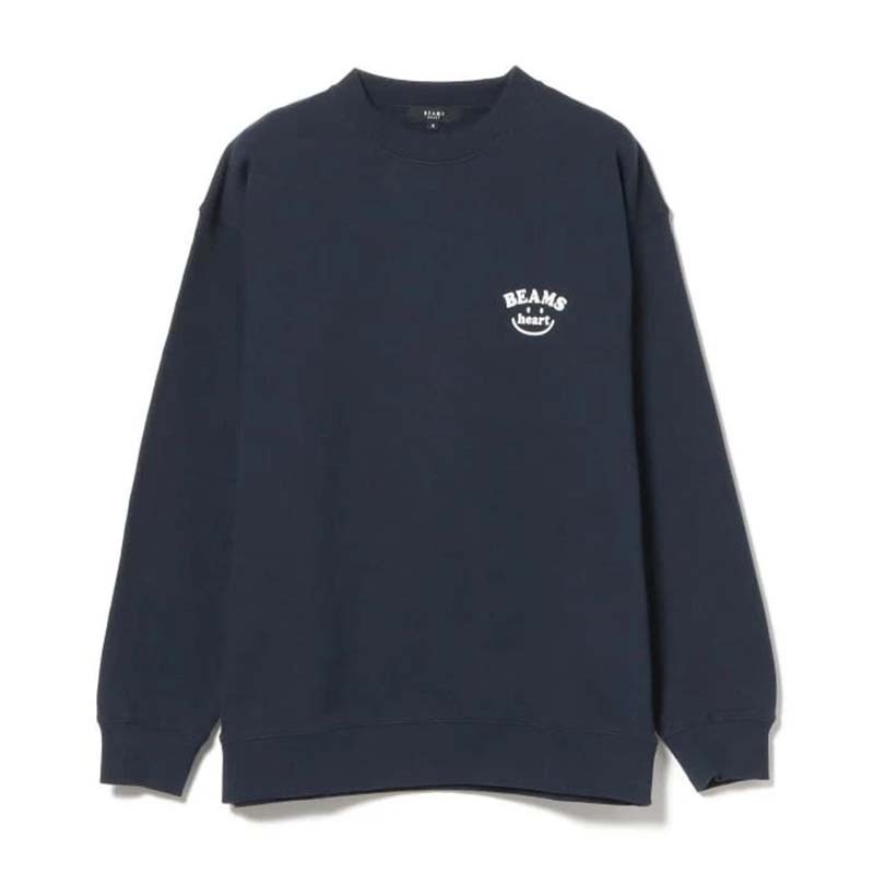 BEAMS HEART 微笑大學T 長袖 深藍色 BEAMS-06 [台灣現貨]