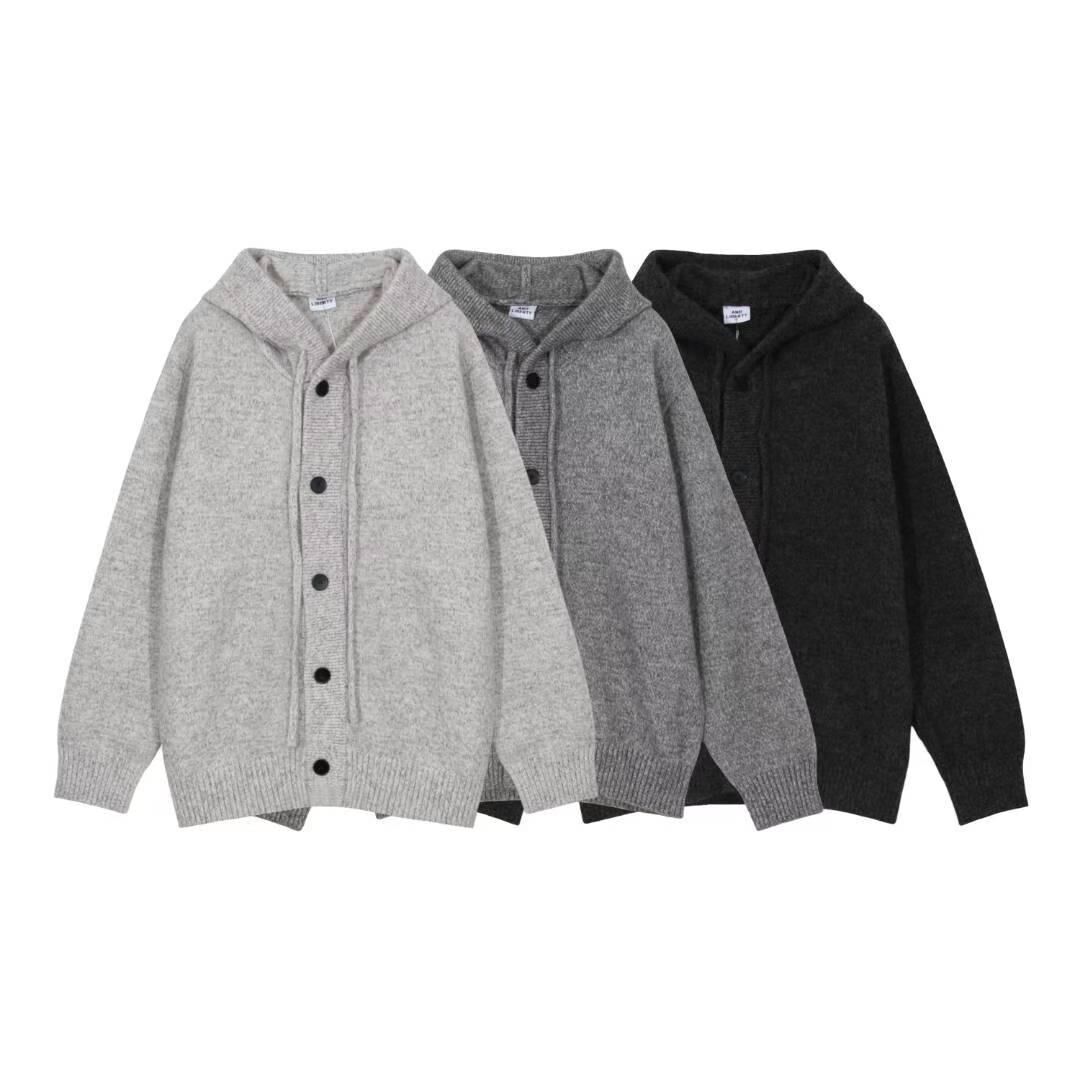 淨色連帽開胸針織外套 And Liberty-050JK