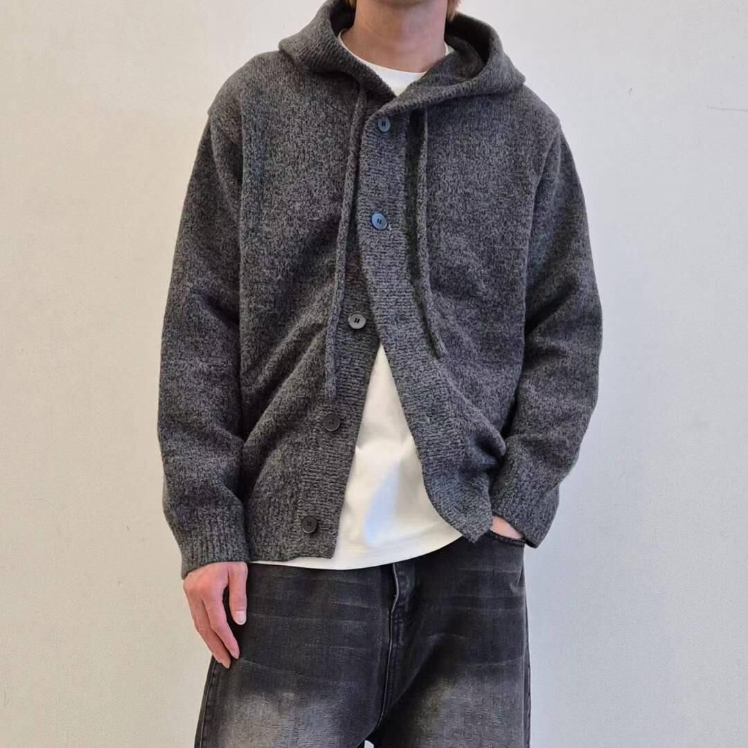 淨色連帽開胸針織外套 And Liberty-050JK