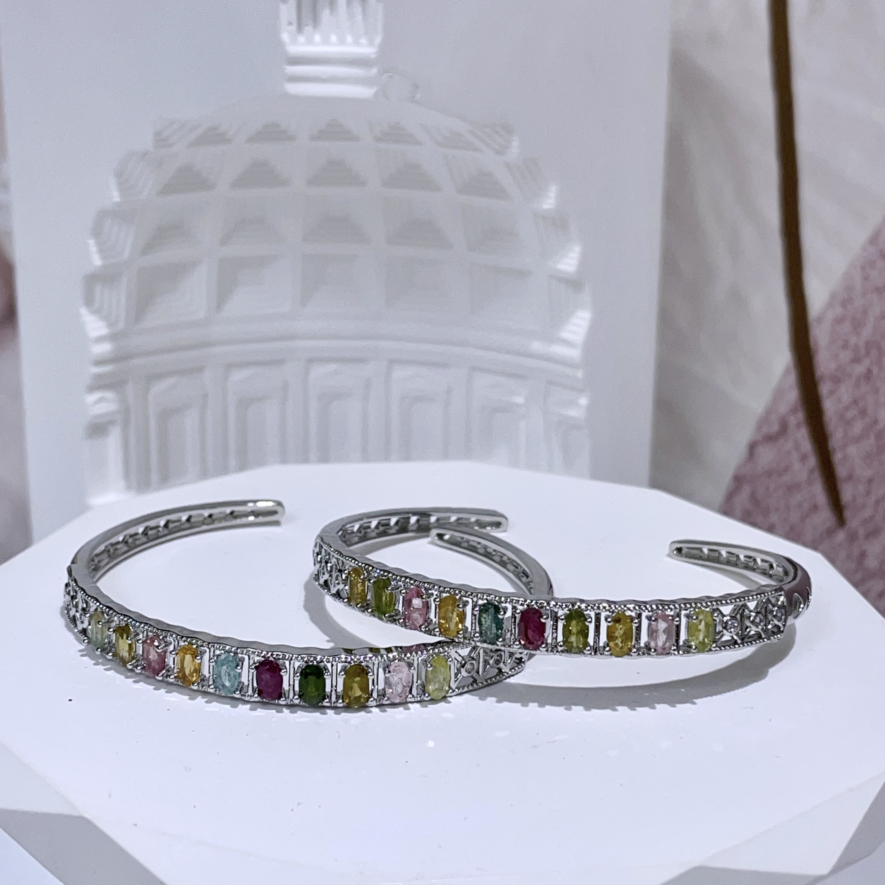 排晶碧壐心邊手鈪