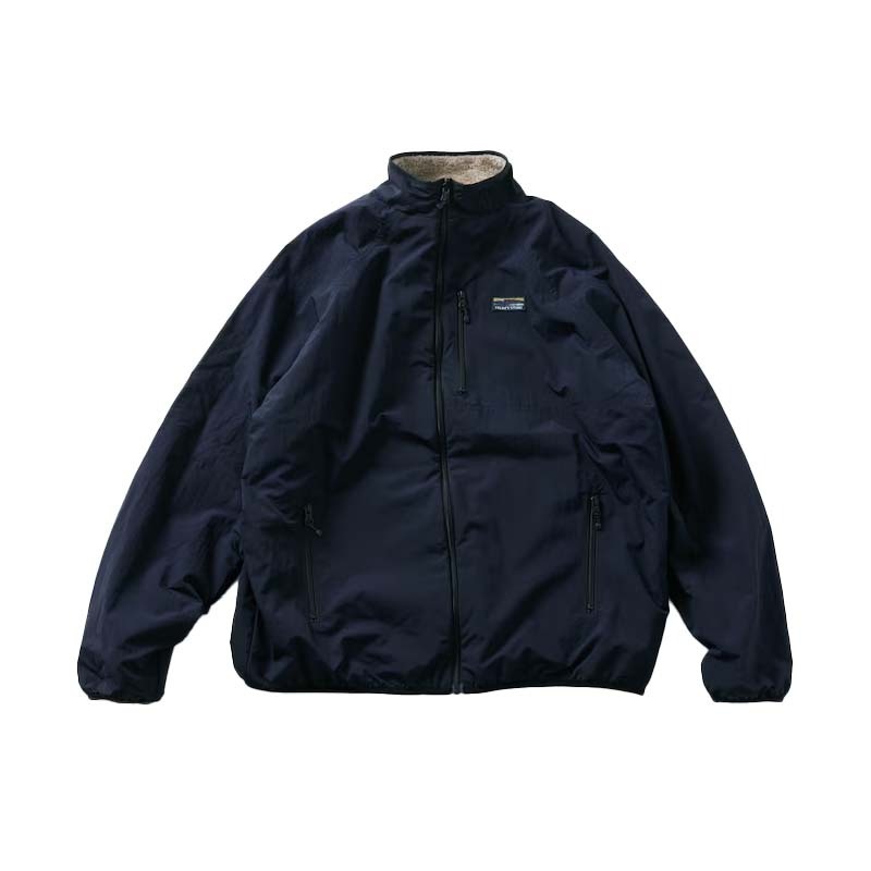 FREAK'S STORE 寬鬆版型尼龍抓絨雙面拉鍊夾克[限定商品] 海軍藍 FREAKS-113 [台灣現貨]