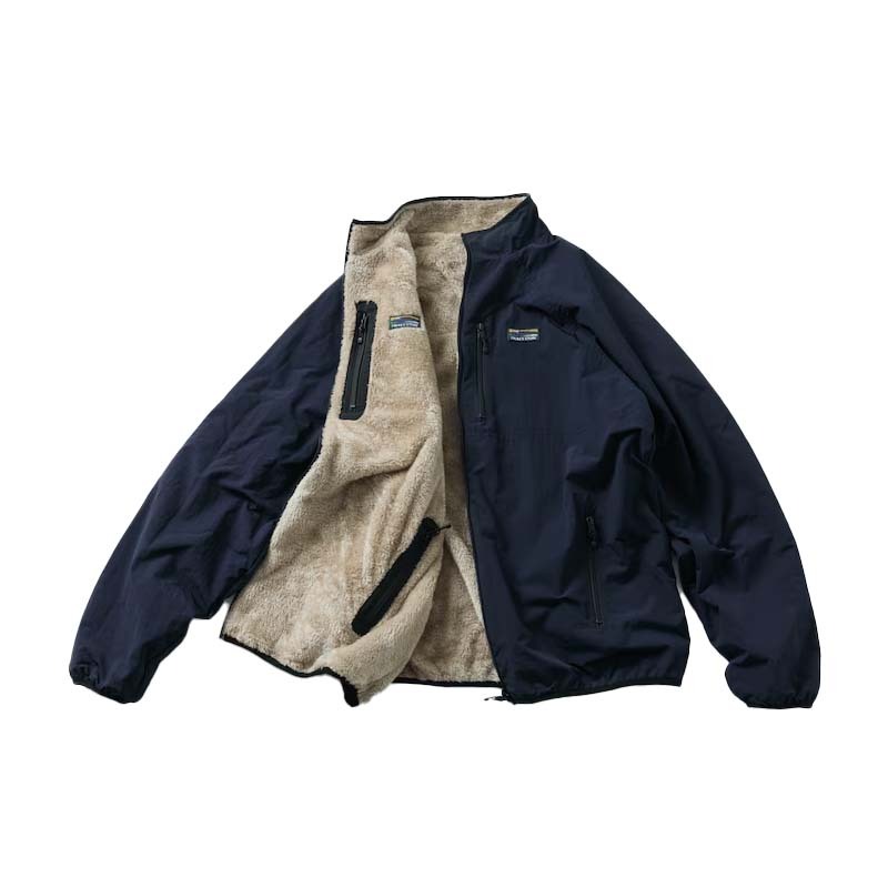 FREAK'S STORE 寬鬆版型尼龍抓絨雙面拉鍊夾克[限定商品] 海軍藍 FREAKS-113 [台灣現貨]