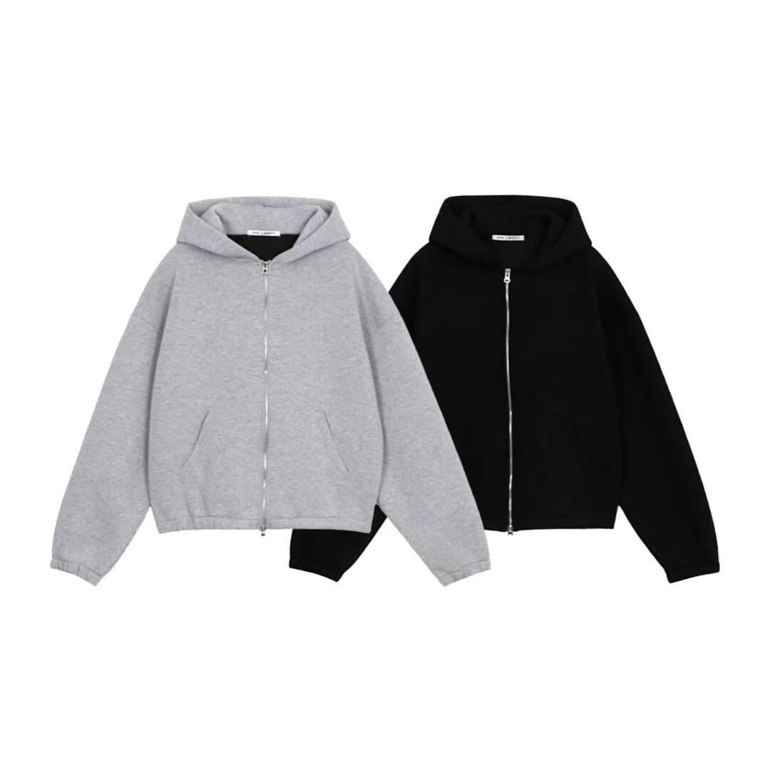 淨色連帽拉鍊外套 And Liberty-051JK