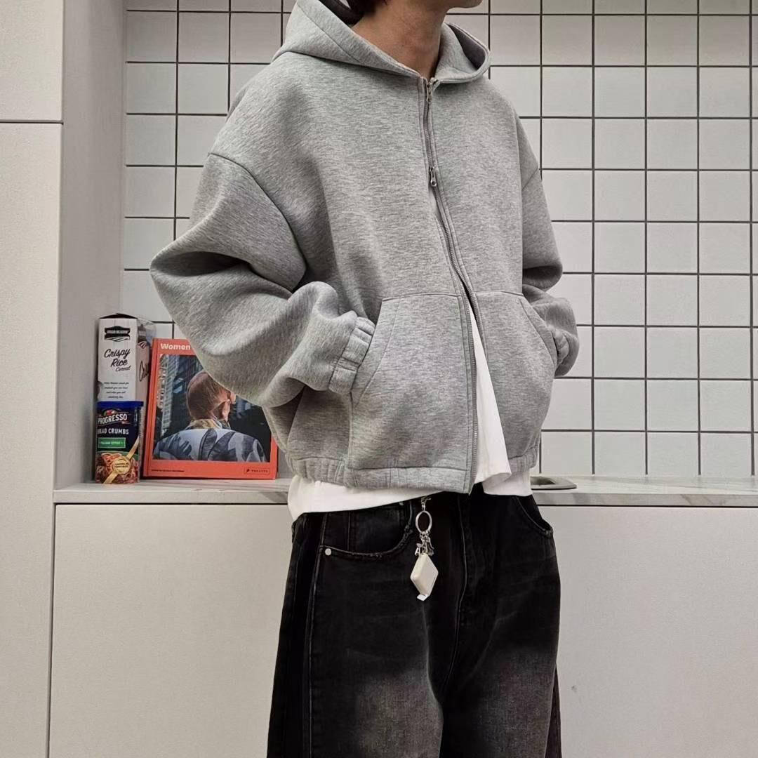 淨色連帽拉鍊外套 And Liberty-051JK