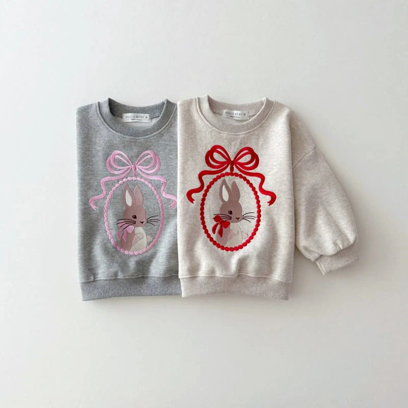 刺繡蝴蝶結兔衛衣