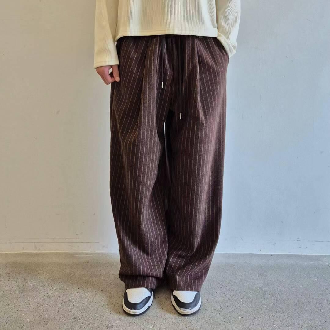 直紋鬆身褲(薄毛絨) And Liberty-053P