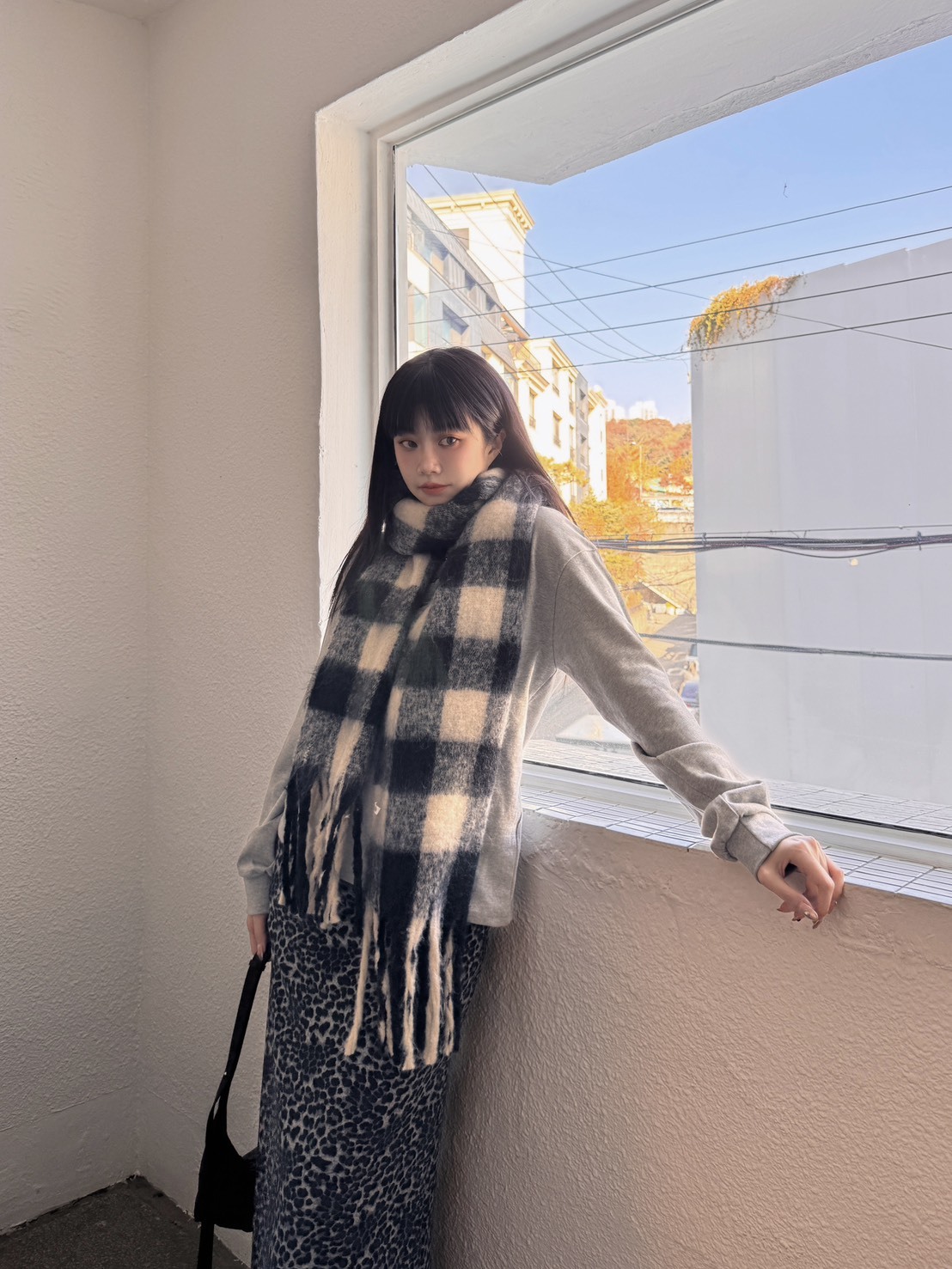 <小編嚴選🧶> 暖綿綿 格紋棉花糖☁️ 圍巾 五色