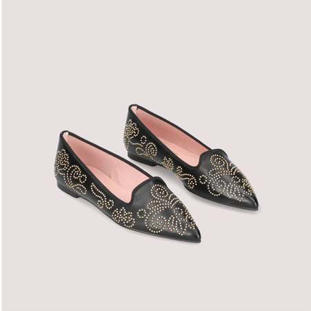 1PB0109-103 [PRETTY BALLERINAS] Ella Black Leather Loafers #52584_001 (BR)