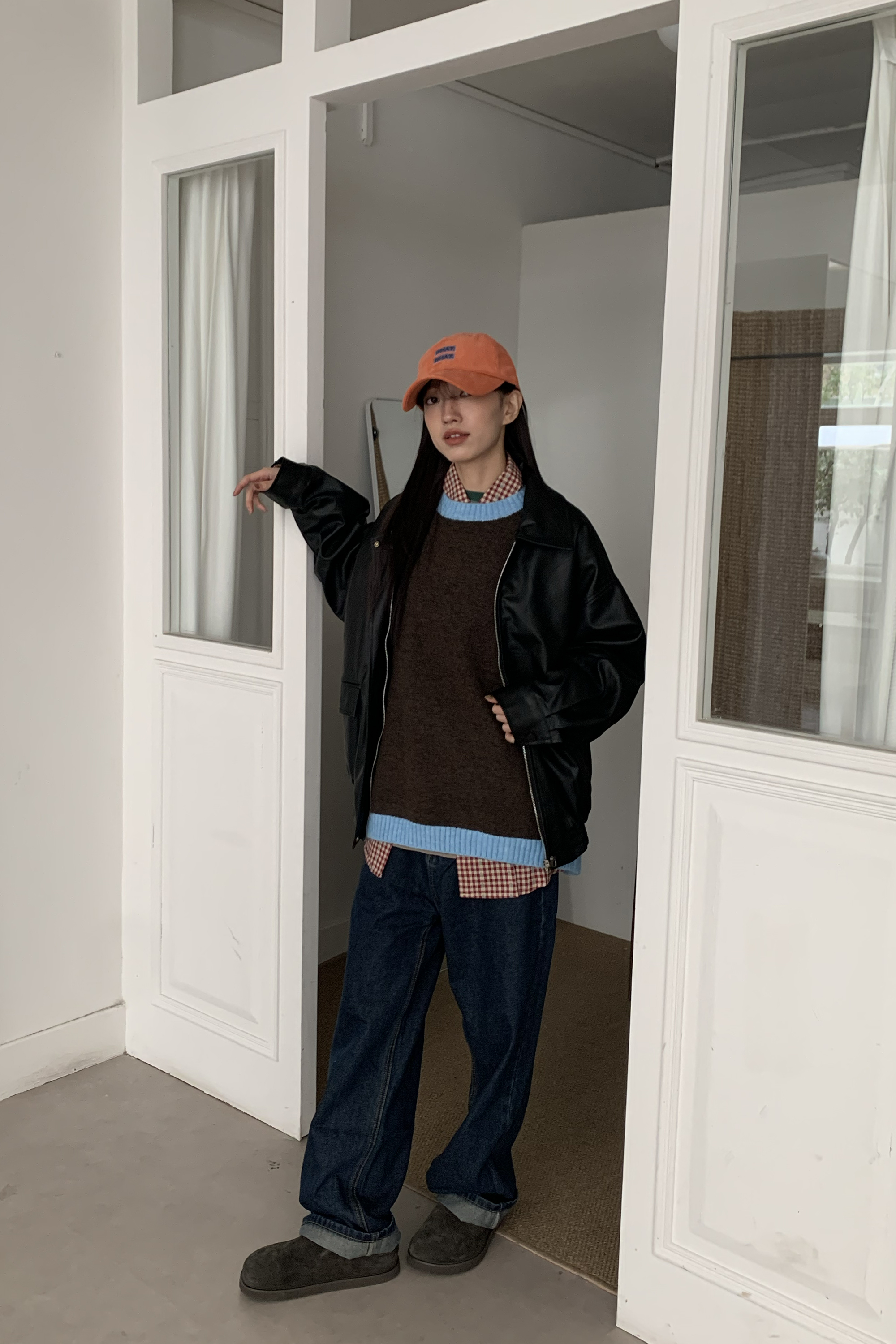 質感霧滑面雙扣皮外套 3色