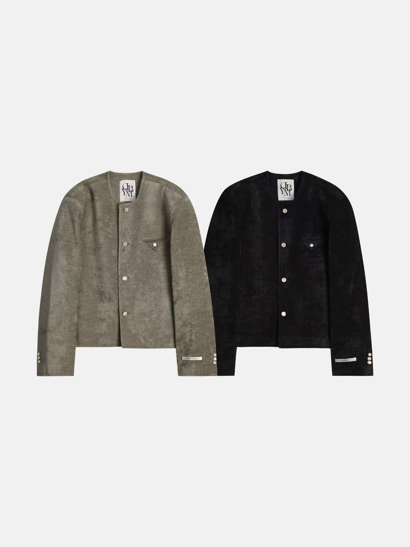 淨色圓領開胸外套 D.B.Y.M-066JK