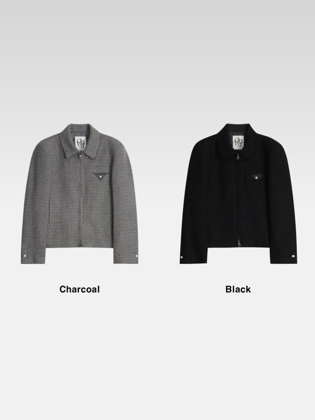 反領暗紋拉鍊外套 D.B.Y.M-067JK