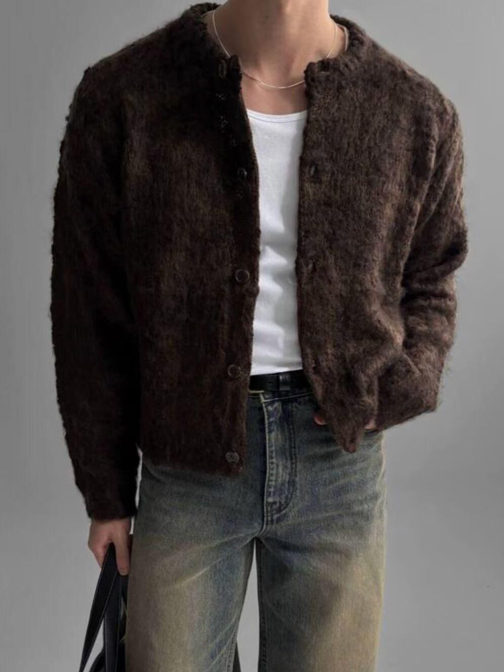 淨色開胸針織外套 D.B.Y.M-068JK