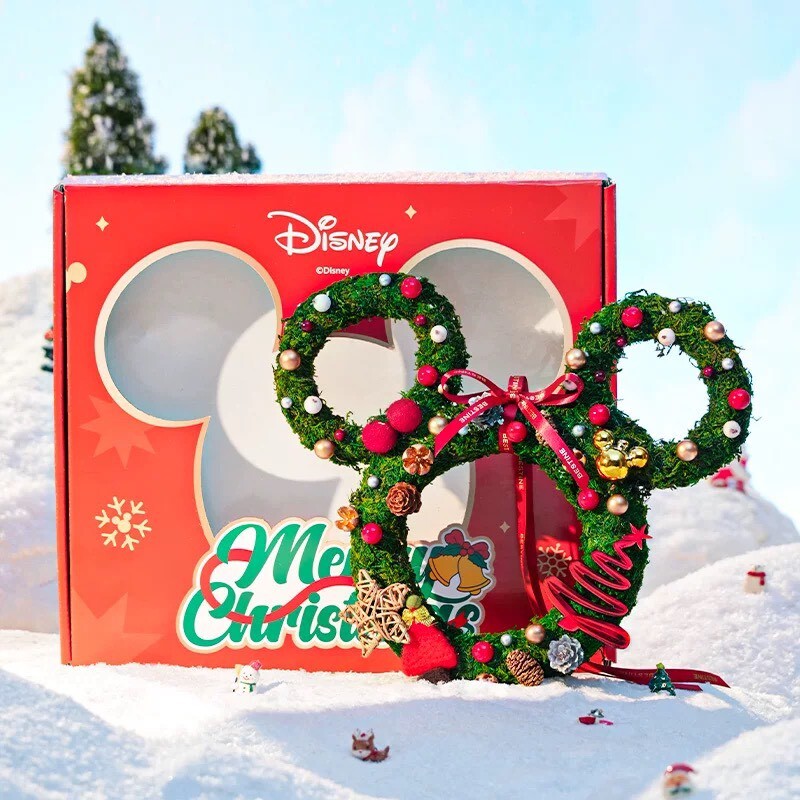 聖誕限定 米奇 Mickey 苔癬 聖誕 花環 花圈 裝飾 擺飾品 -上海迪士尼商店