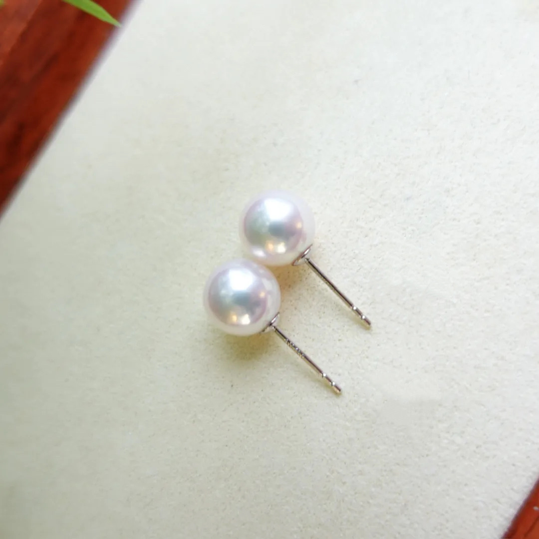 頂級鏡面系列-18K金日本Akoya珍珠耳釘