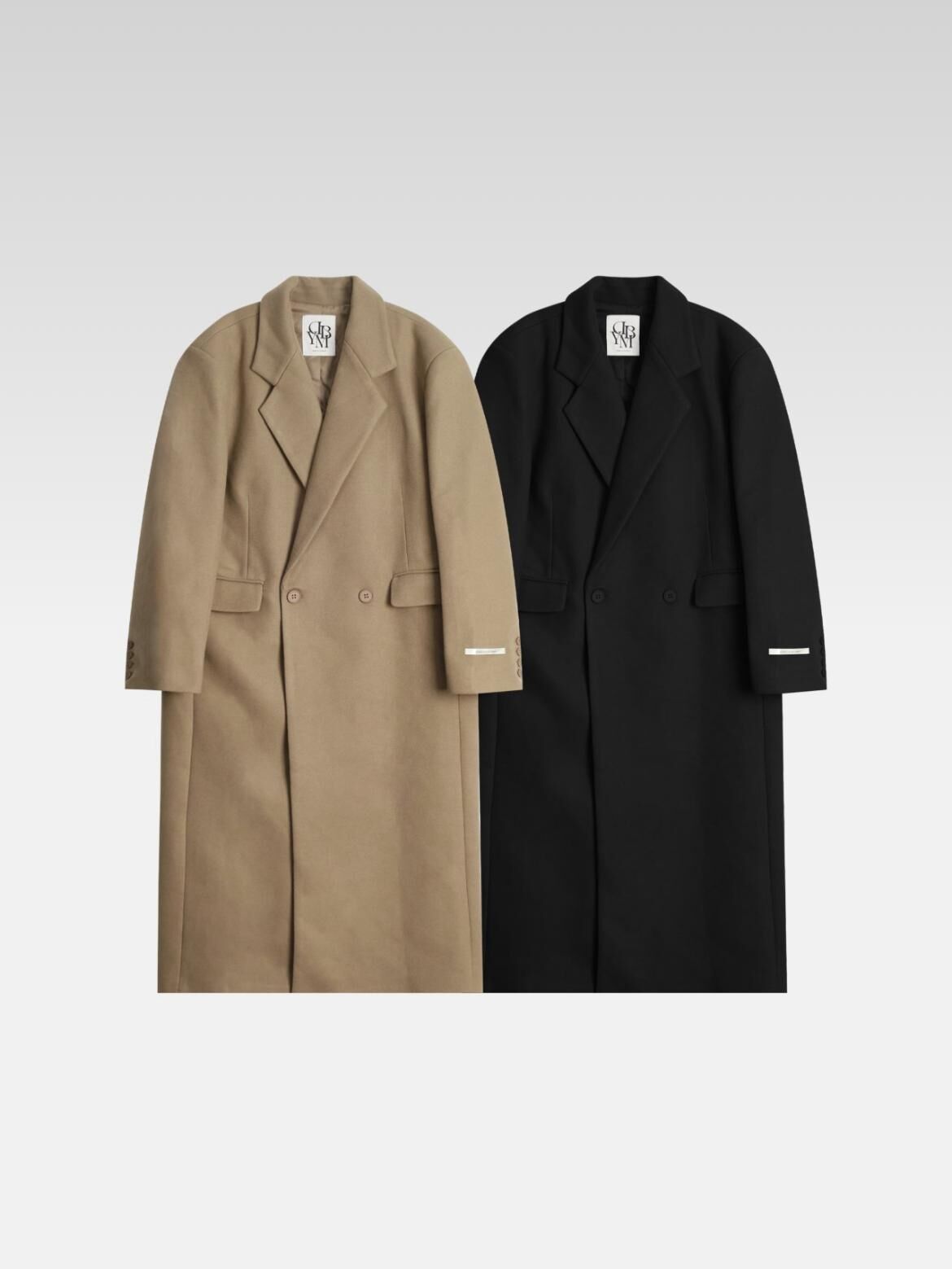 淨色反領開胸長褸 D.B.Y.M-070JK