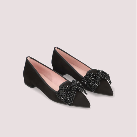 1PB1113-062 PRETTY BALLERINAS Clementine Black Suede Loafers #52624_001 (S-K11-E)