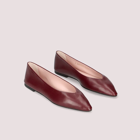 1PB0109-107 [PRETTY BALLERINAS] Tyra Red Leather Ballet Flats #52775_002 (BR)