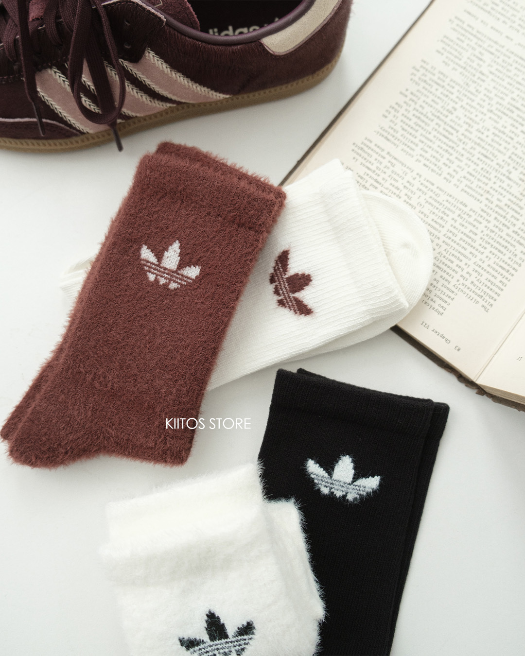 韓國代購 Adidas 2025FW 秋冬新款 Fluffy Crew Sock 2 Pairs 毛毛 毛絨襪 絨毛 Logo 兩雙一組 JX5217  JX5218