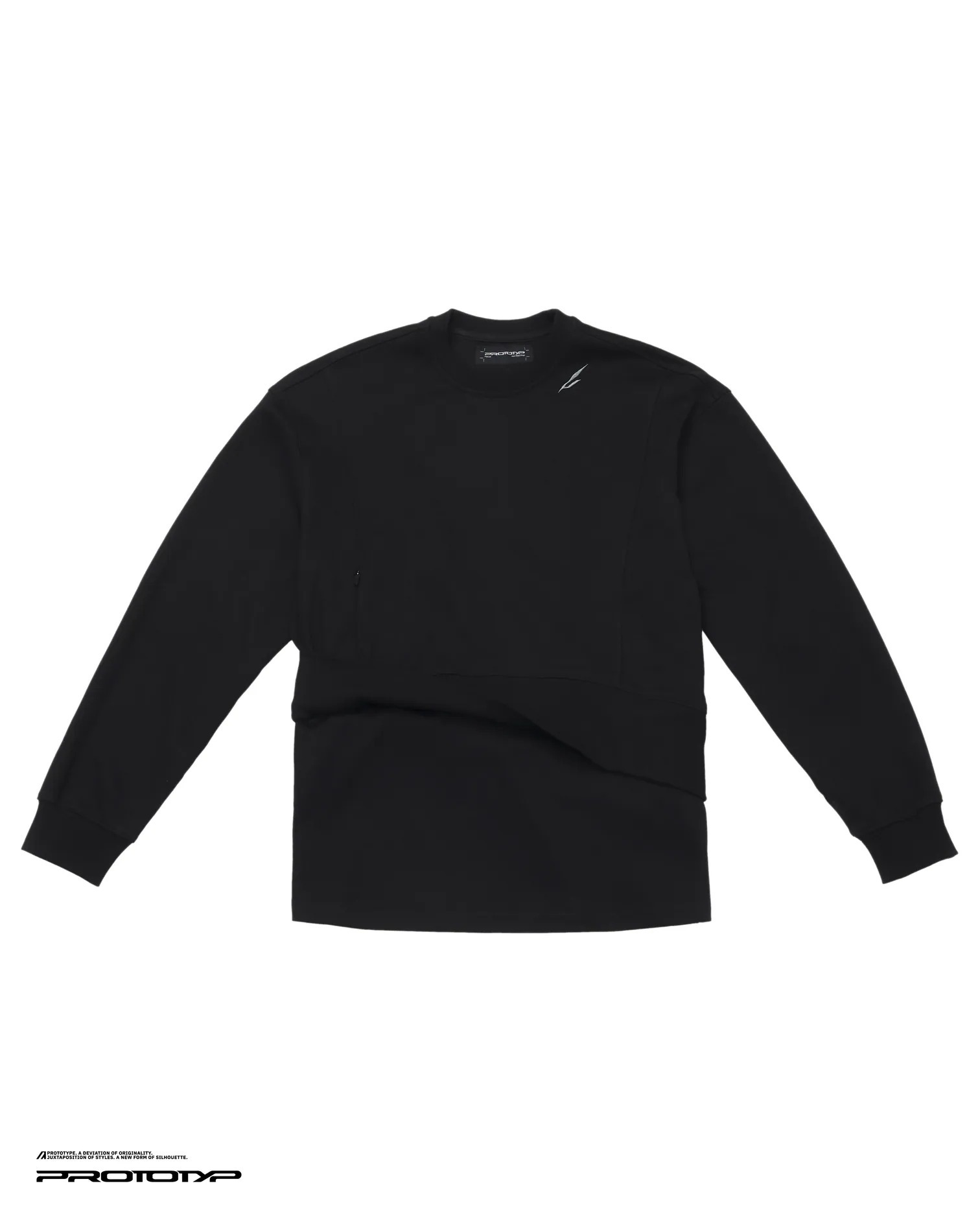 PROTOTYP｜PTP-25A-TT-001 - ACCELERATION Layered Sweatshirt (Black)