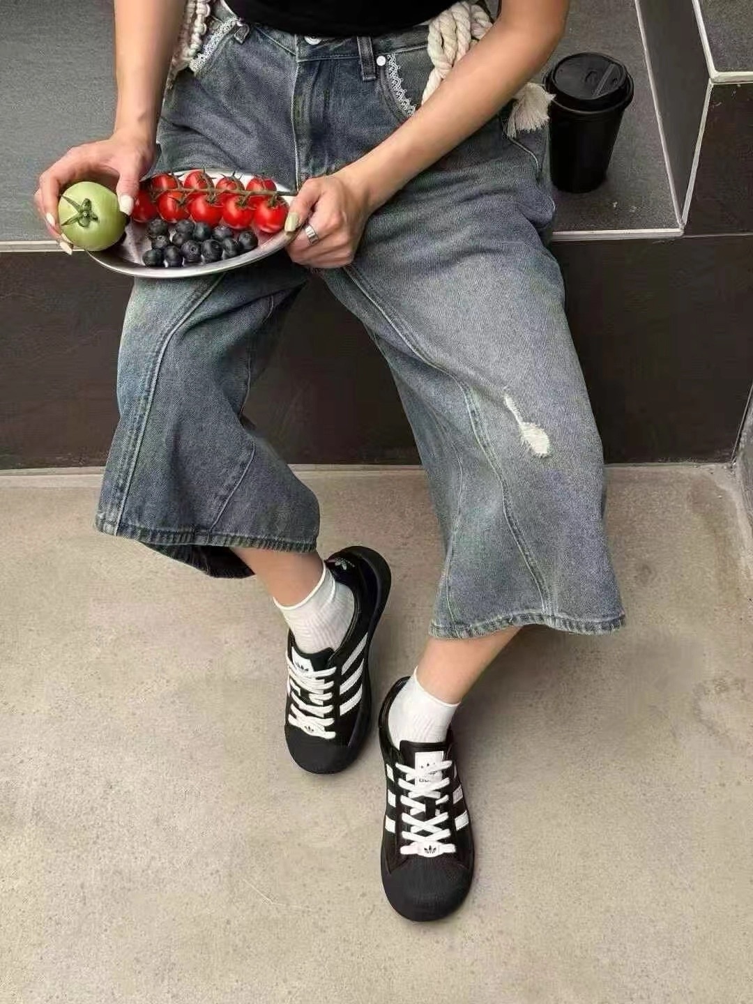 代購-adidas originals Superstar 2代 男女同款 黑跟 KK4474