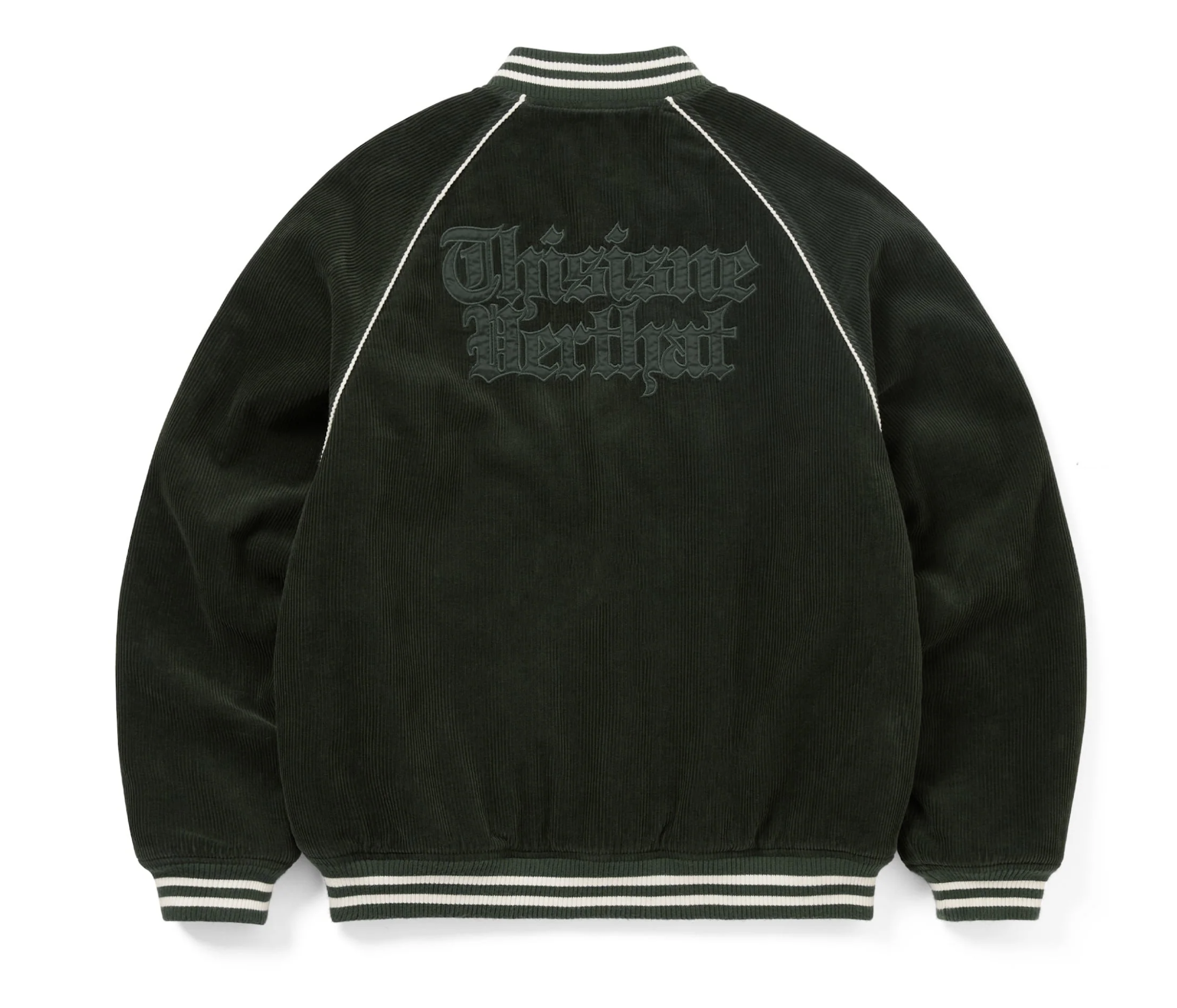 Thisisneverthat Corduroy Varsity Jacket- Green