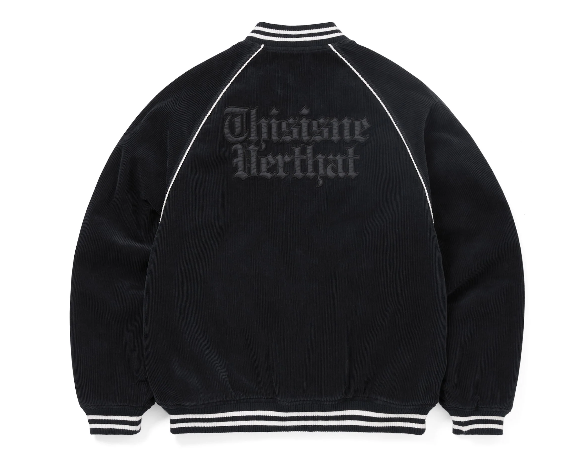 Thisisneverthat Corduroy Varsity Jacket- Black